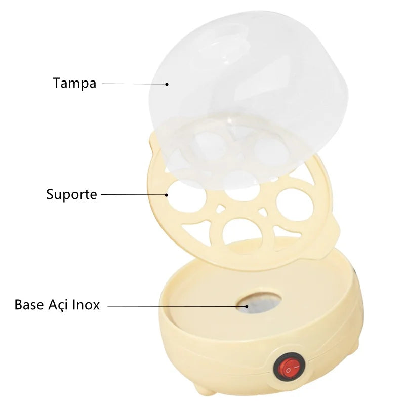 Cozedor elétrico de ovos eficiente para crianças e adultos